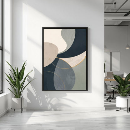 Neutral Tones with Gold Accents Abstract Wall Art Canvas
