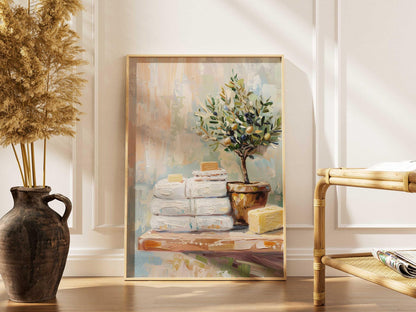 Olive Tree Spa Bathroom Wall Art Canvas