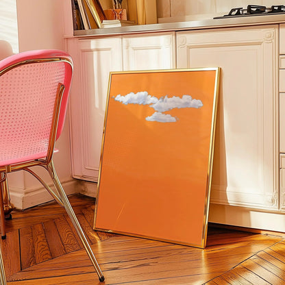 Orange & Indigo Cloud Wall Art Canvas