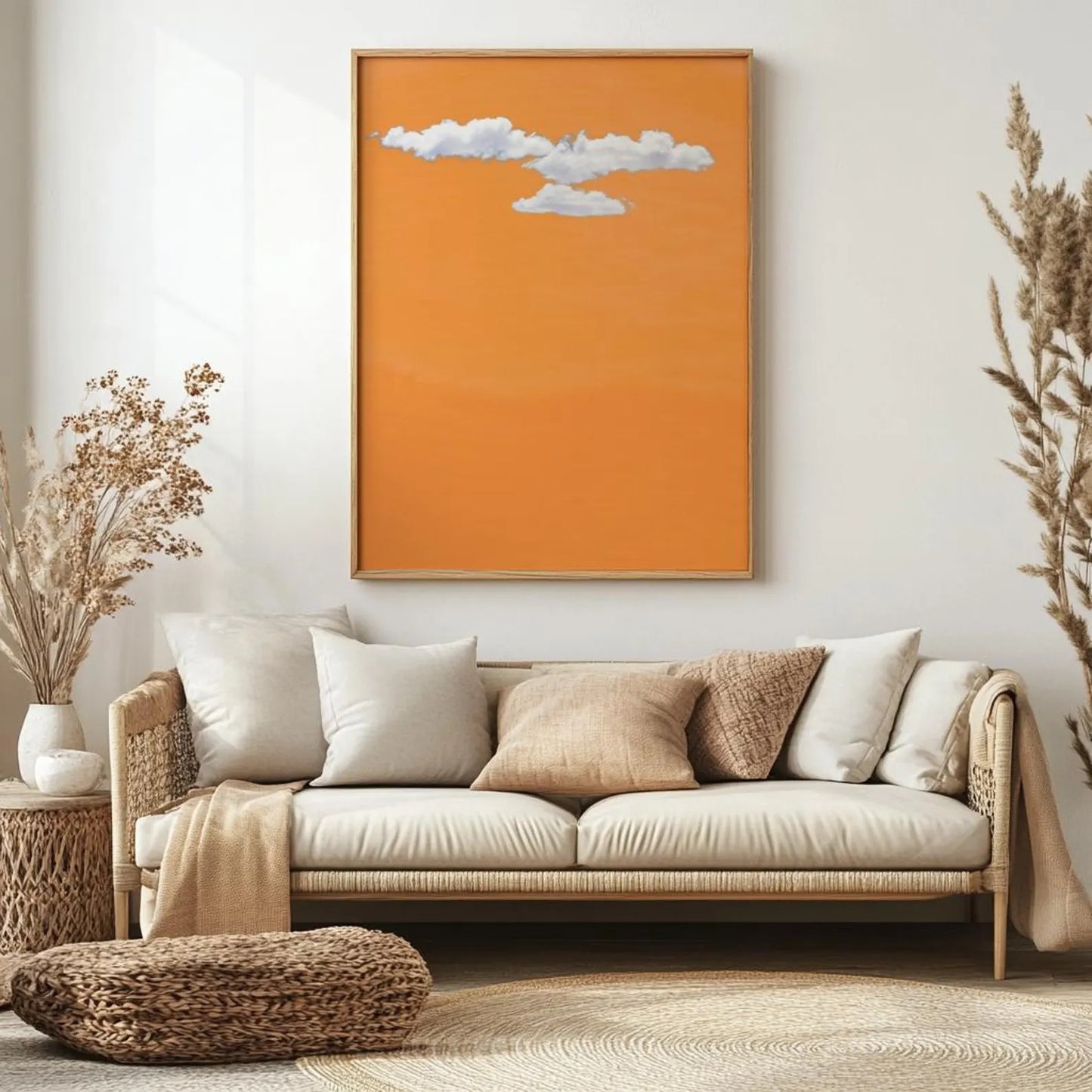 Orange & Indigo Cloud Wall Art Canvas