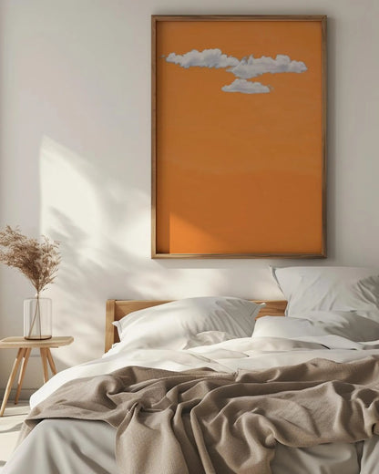 Orange & Indigo Cloud Wall Art Canvas