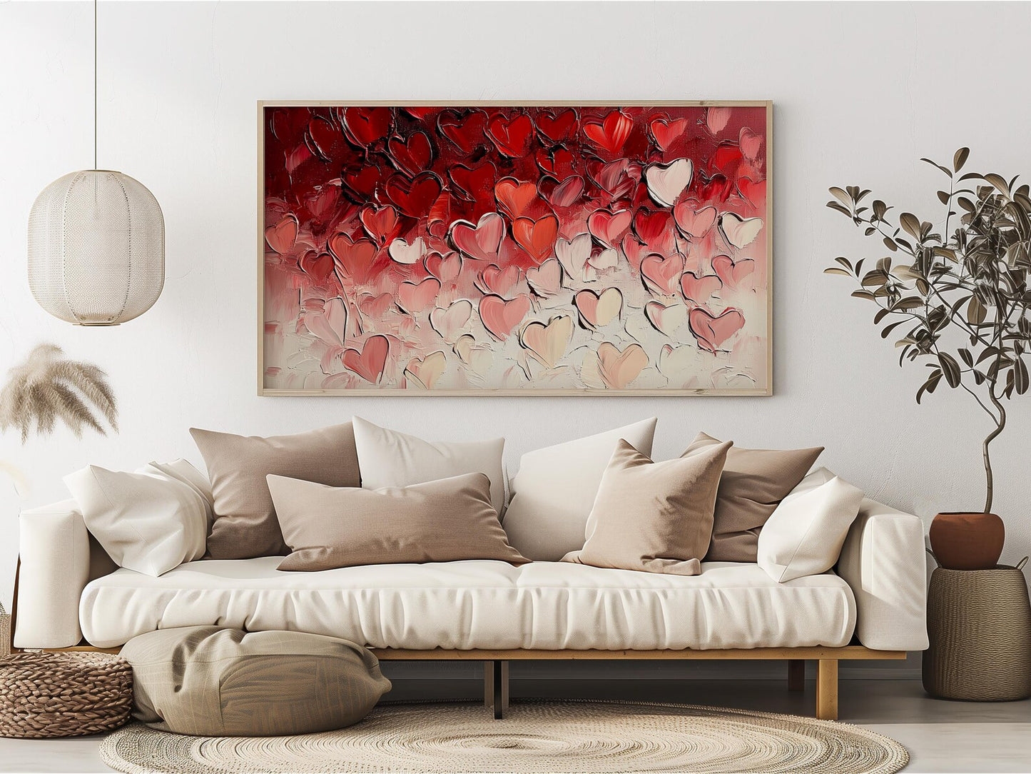 Romantic Heart TV Wall Art Canvas