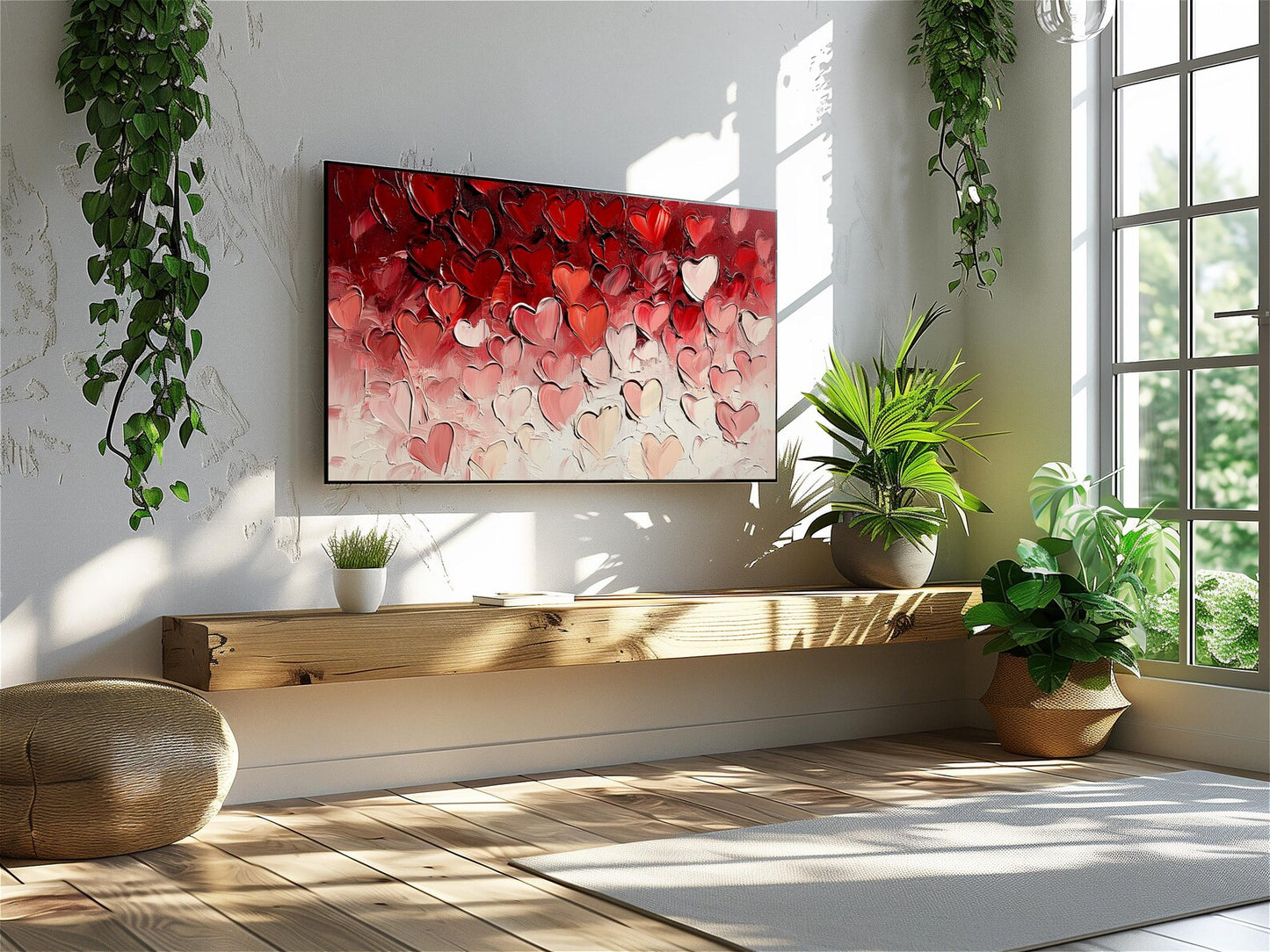 Romantic Heart TV Wall Art Canvas