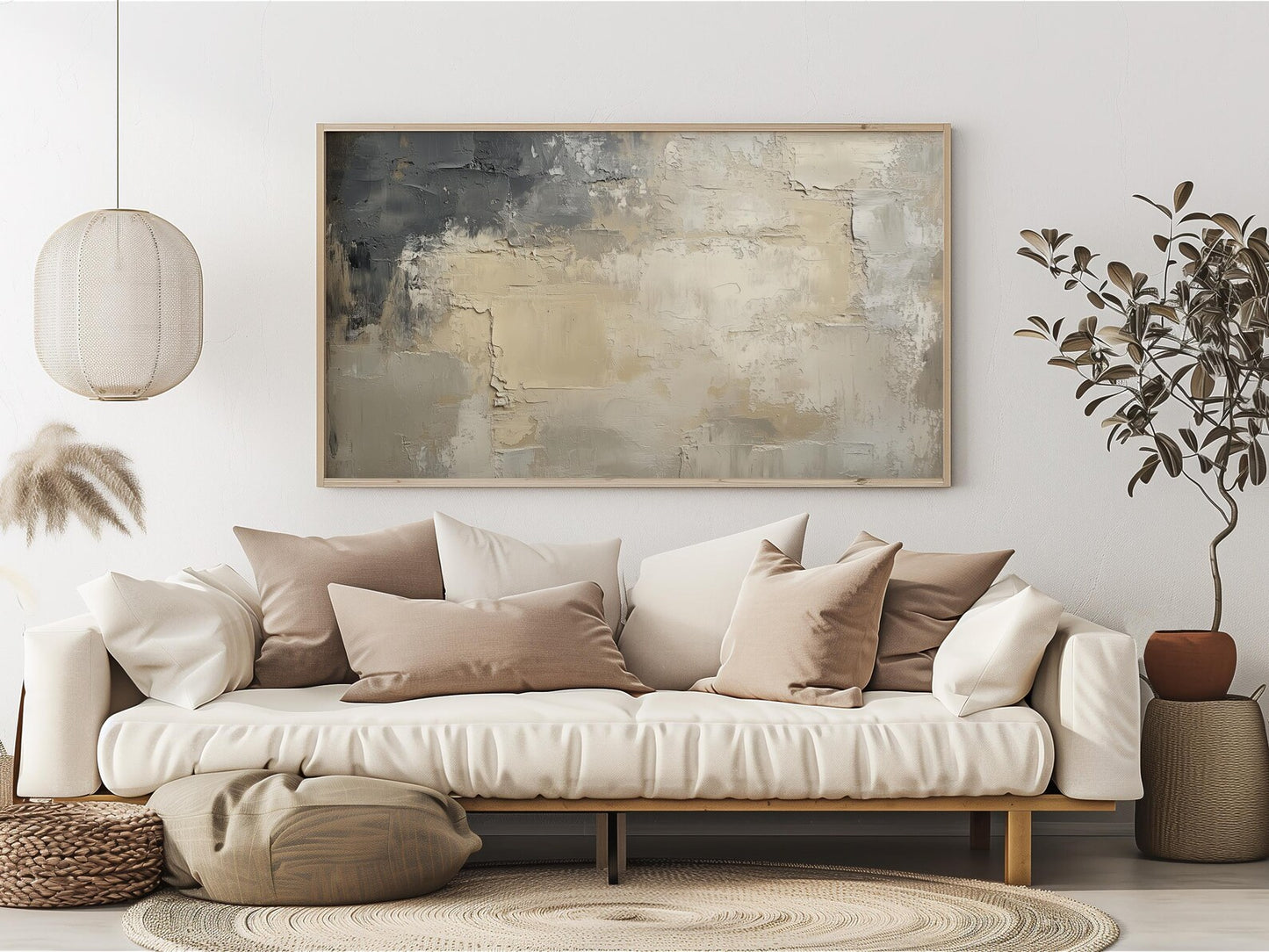 Rustic Impasto Abstract Minimalist Wall Art Canvas