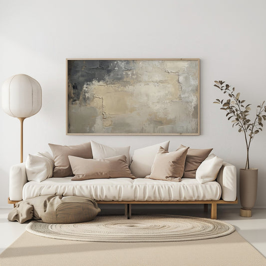 Rustic Impasto Abstract Minimalist Wall Art Canvas