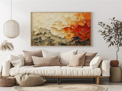 Rustic Impasto Layers Abtract Wall Art Canvas