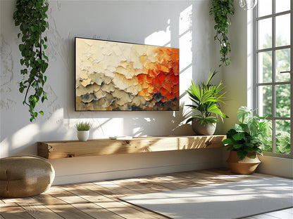 Rustic Impasto Layers Abtract Wall Art Canvas