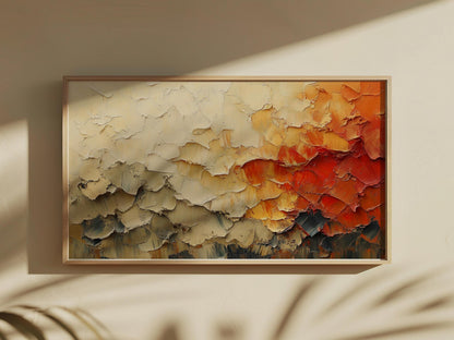 Rustic Impasto Layers Abtract Wall Art Canvas