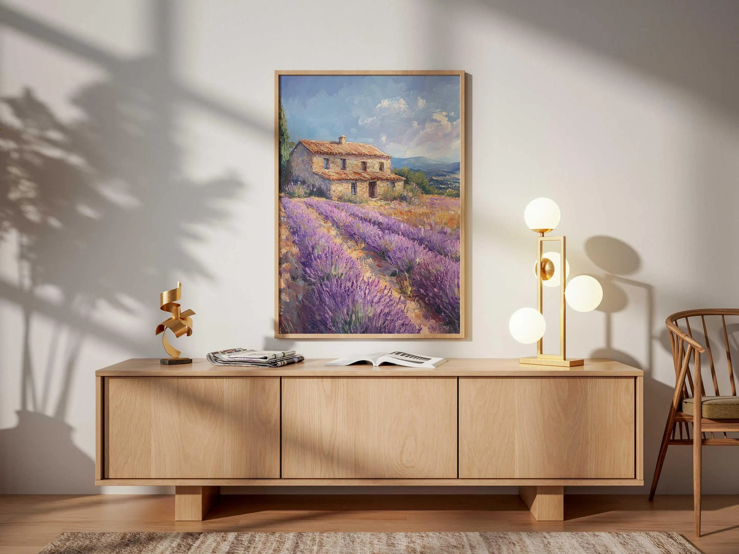 Rustic Stone Villa Lavender Field French Countryside Wall Art Canvas