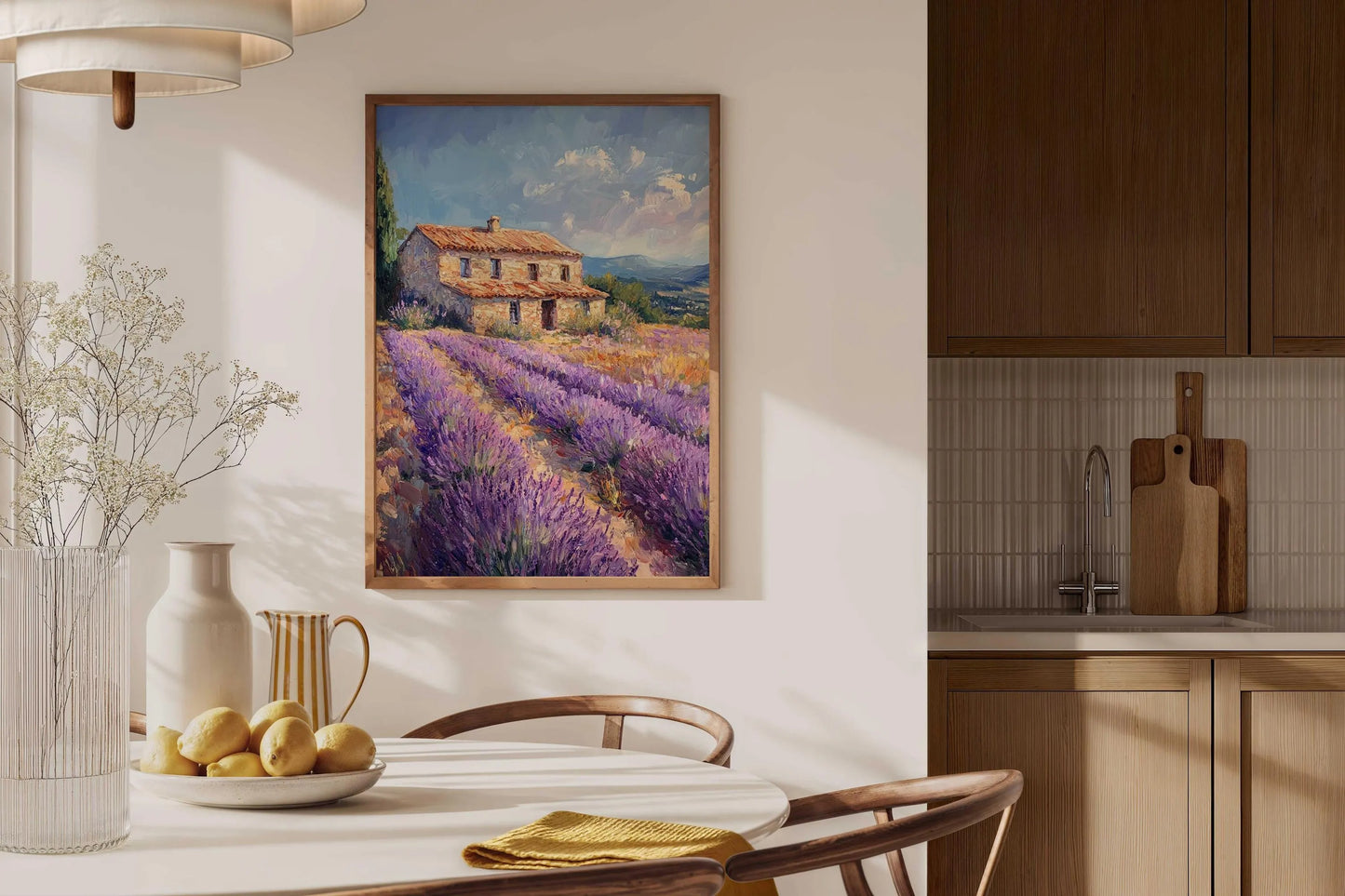 Rustic Stone Villa Lavender Field French Countryside Wall Art Canvas