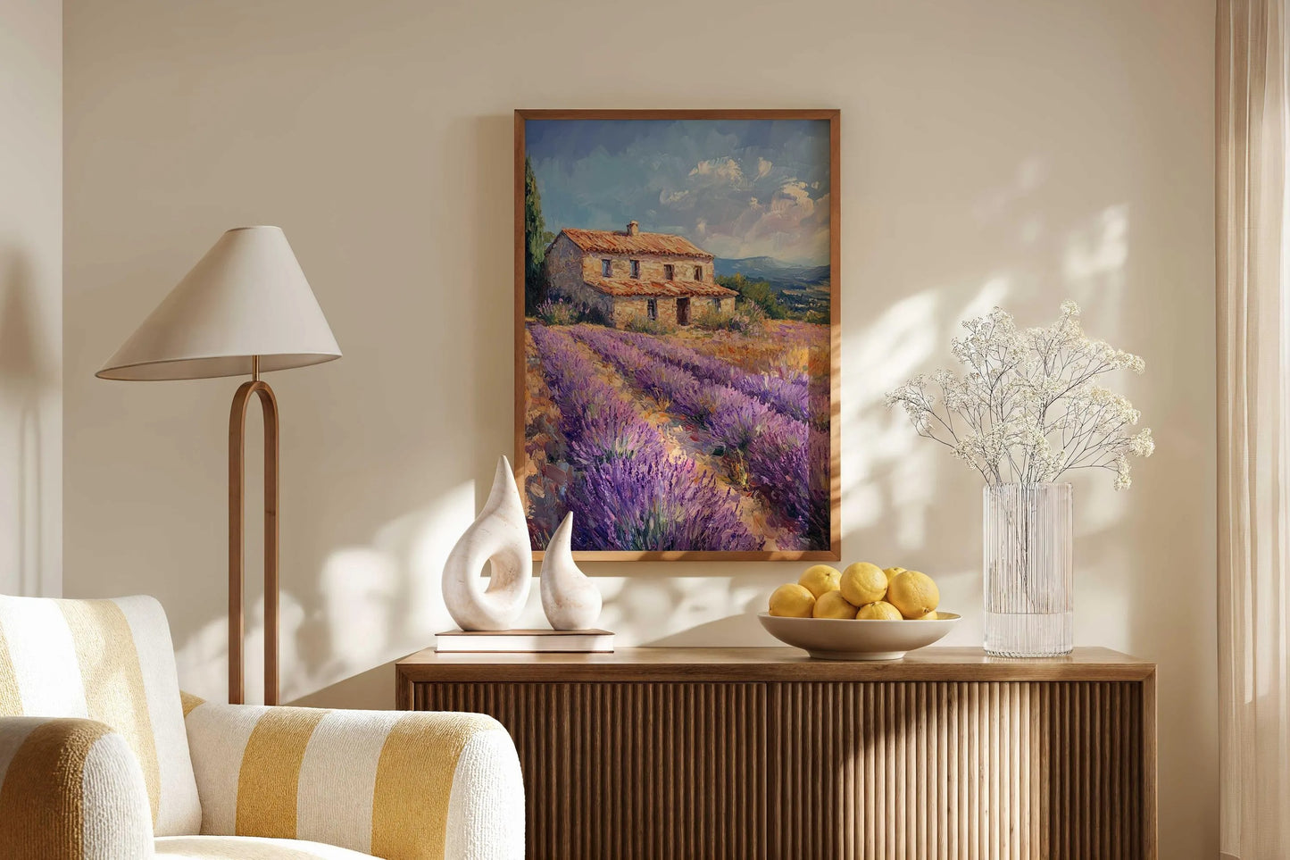 Rustic Stone Villa Lavender Field French Countryside Wall Art Canvas