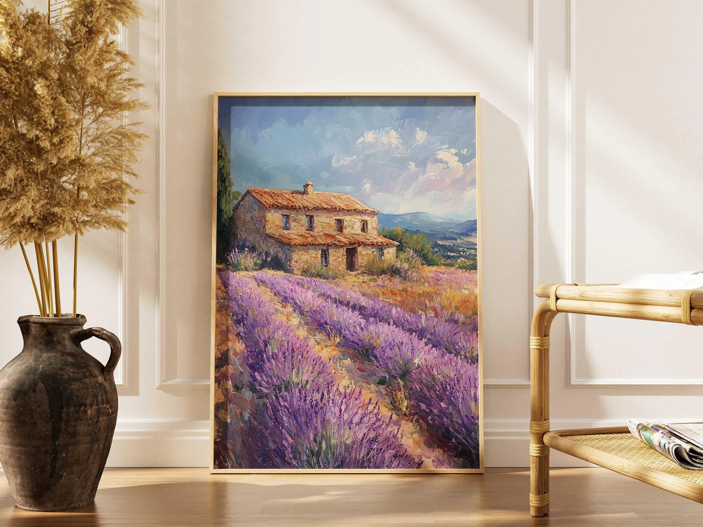 Rustic Stone Villa Lavender Field French Countryside Wall Art Canvas