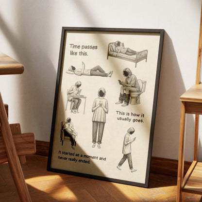 Social Commentary Illustration Modern Life Wall Art Canvas