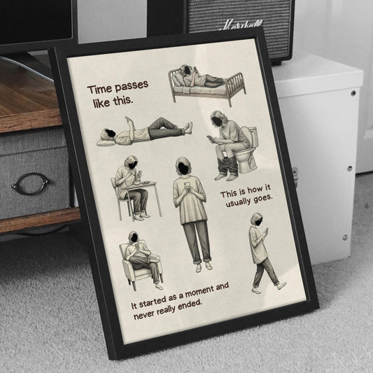 Social Commentary Illustration Modern Life Wall Art Canvas