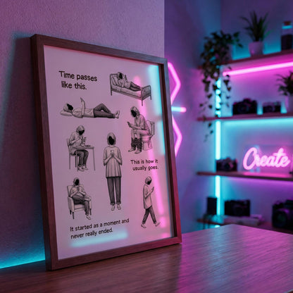 Social Commentary Illustration Modern Life Wall Art Canvas