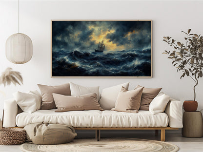 Stormy Seascape Wall Art Canvas