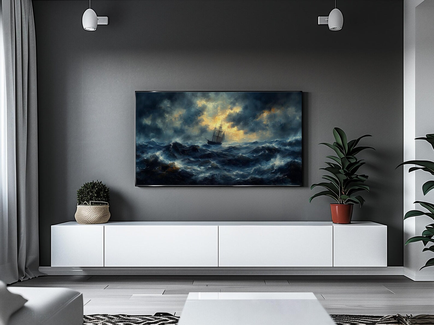 Stormy Seascape Wall Art Canvas