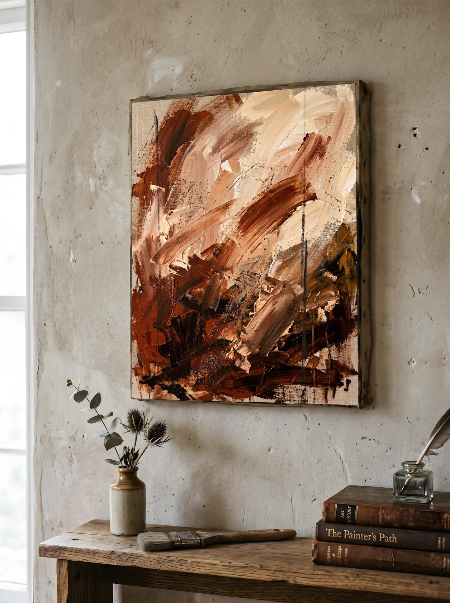 Textured Abstract Impasto Oil Painting Style Wall Art Canvas