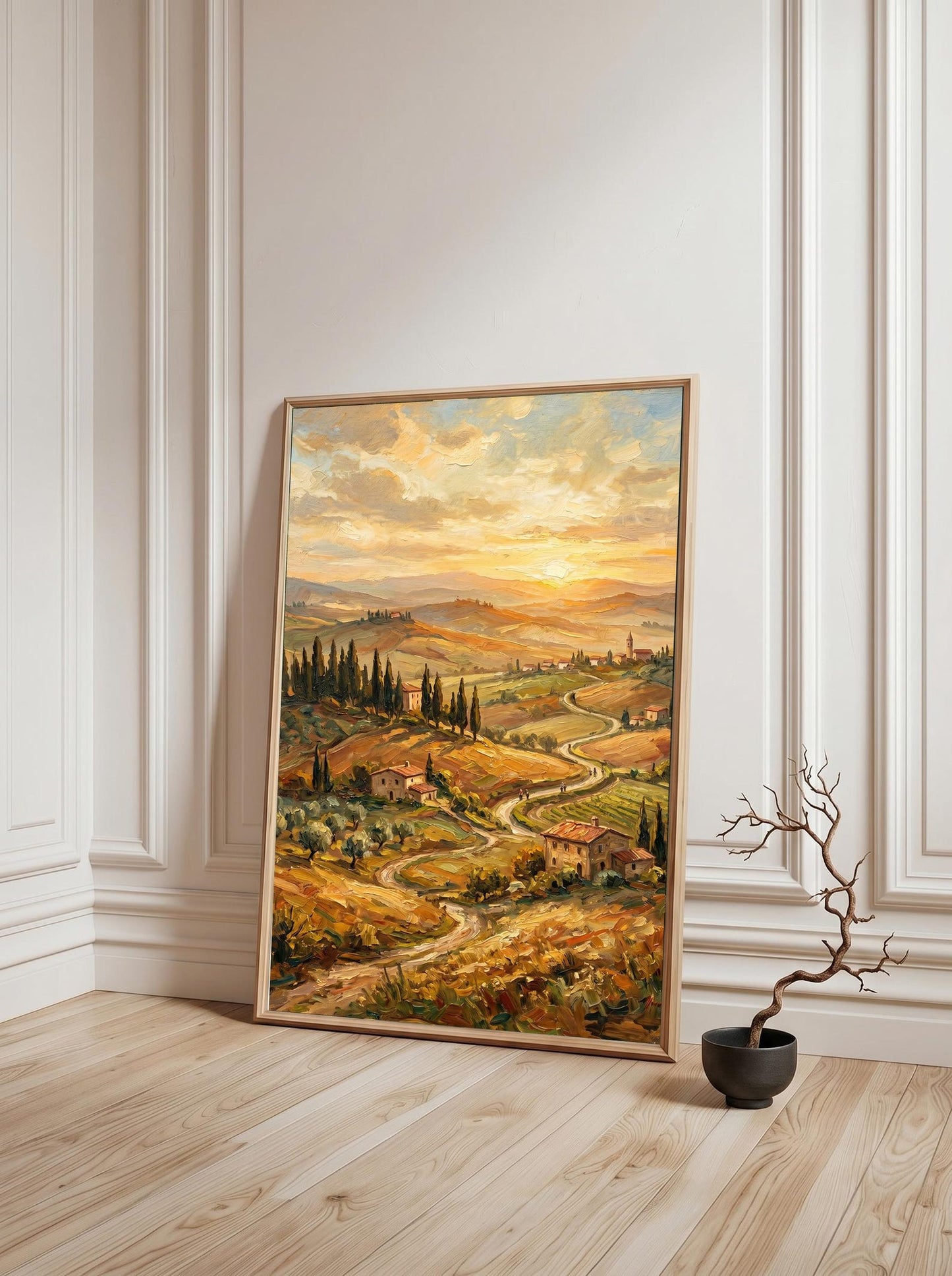 Tuscan Italian Countryside Oil Paint Style Wall Art Canvas