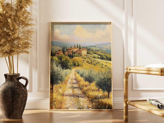 Tuscan Olive Grove talian Countryside Wall Art Canvas
