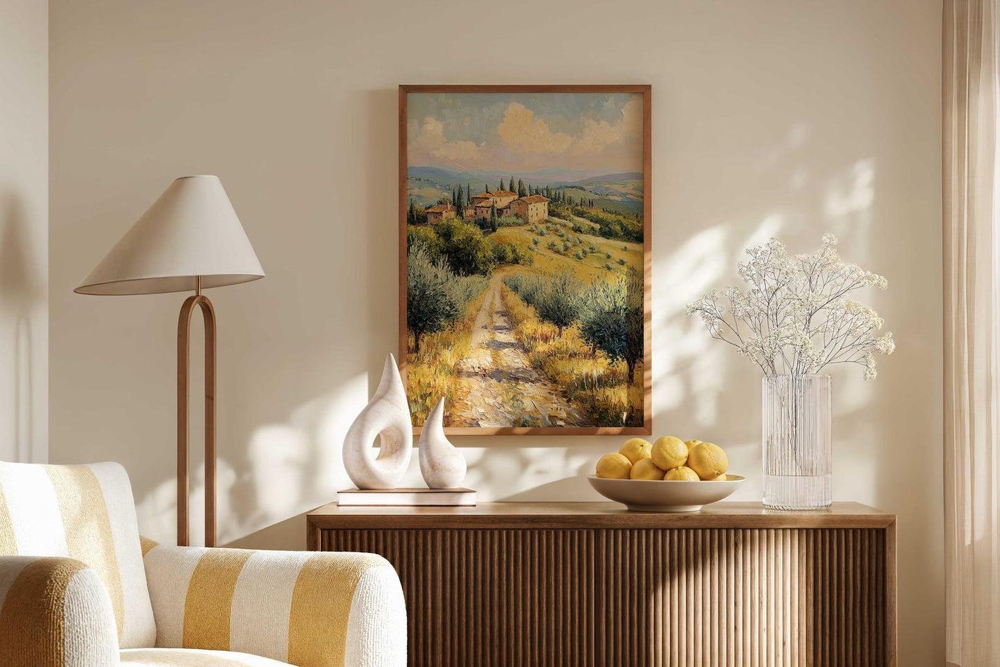 Tuscan Olive Grove talian Countryside Wall Art Canvas