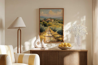 Tuscan Olive Grove talian Countryside Wall Art Canvas