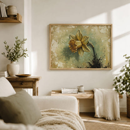 Vintage Daffodil Wall Art Canvas
