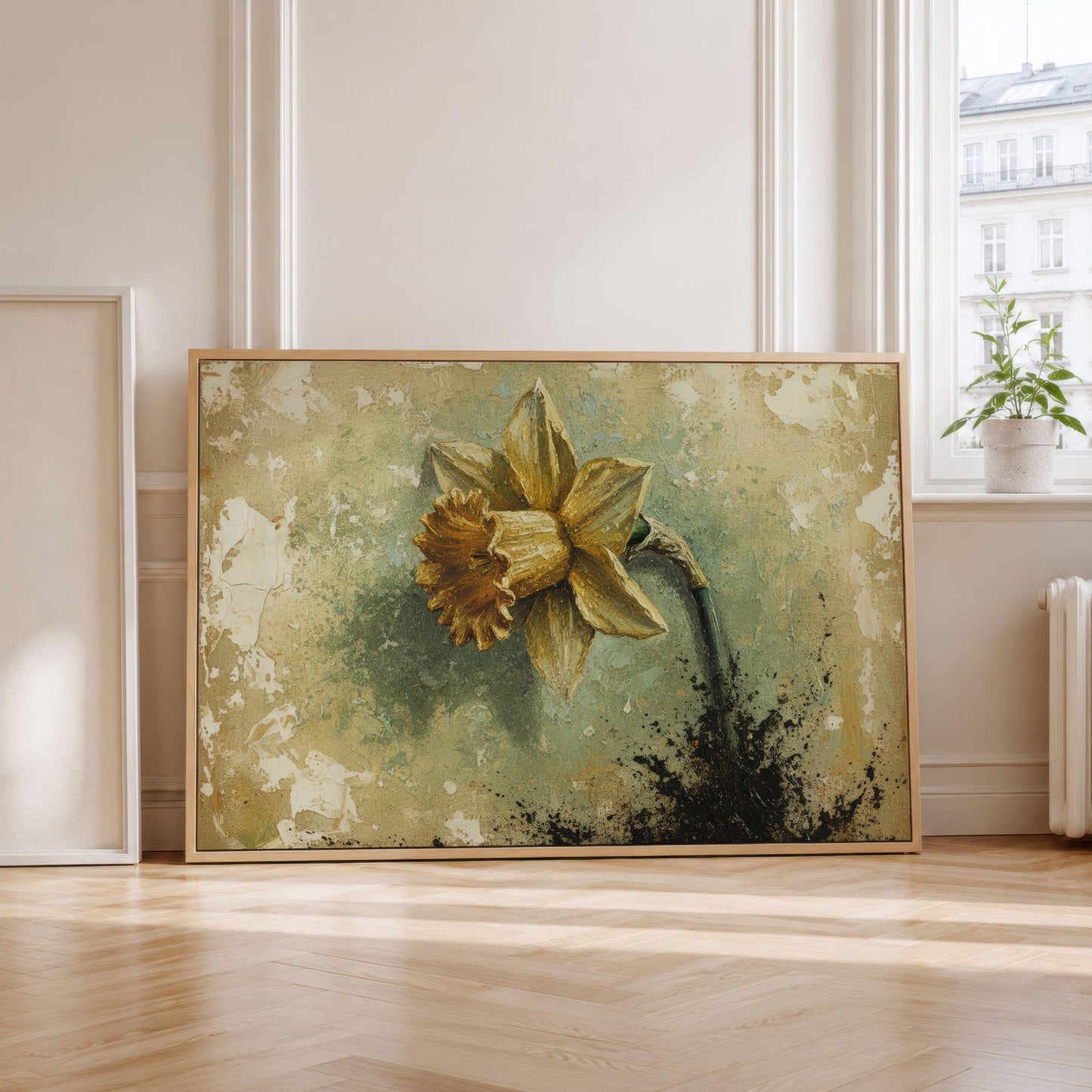 Vintage Daffodil Wall Art Canvas