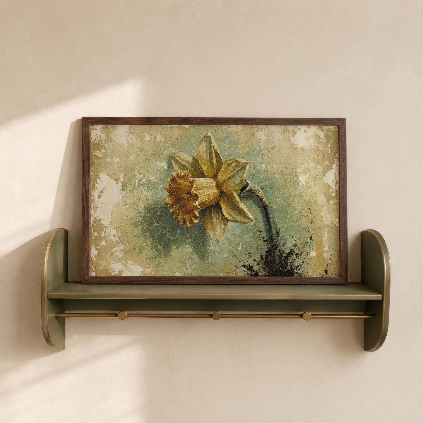 Vintage Daffodil Wall Art Canvas