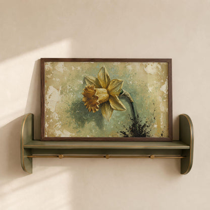 Vintage Daffodil Wall Art Canvas