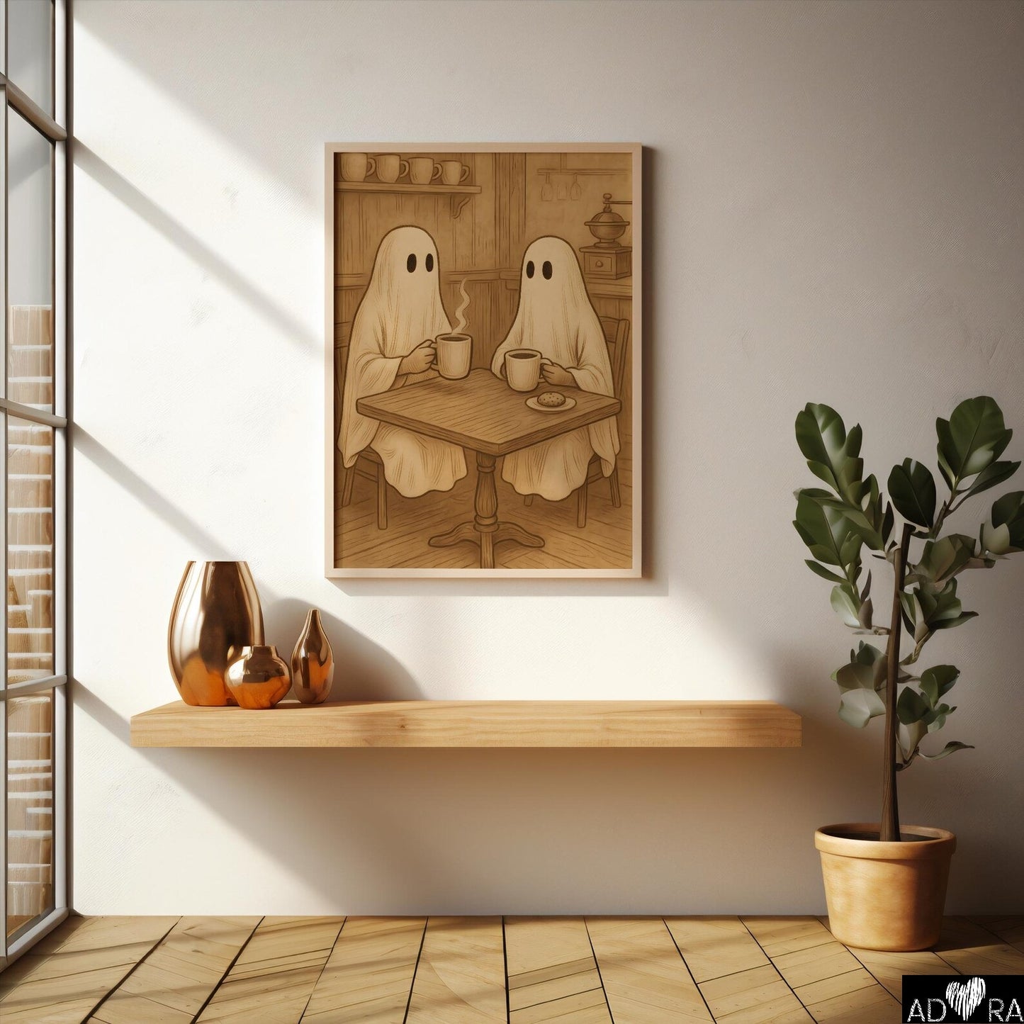 Vintage Ghost Coffee Wall Art Canvas