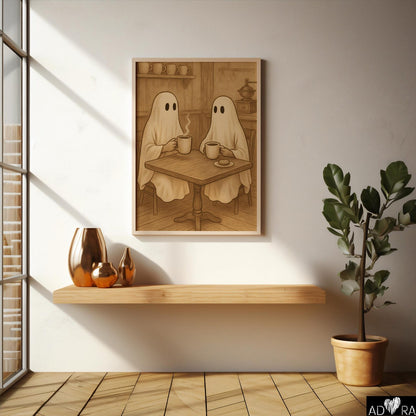 Vintage Ghost Coffee Wall Art Canvas