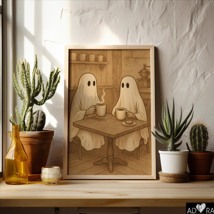 Vintage Ghost Coffee Wall Art Canvas