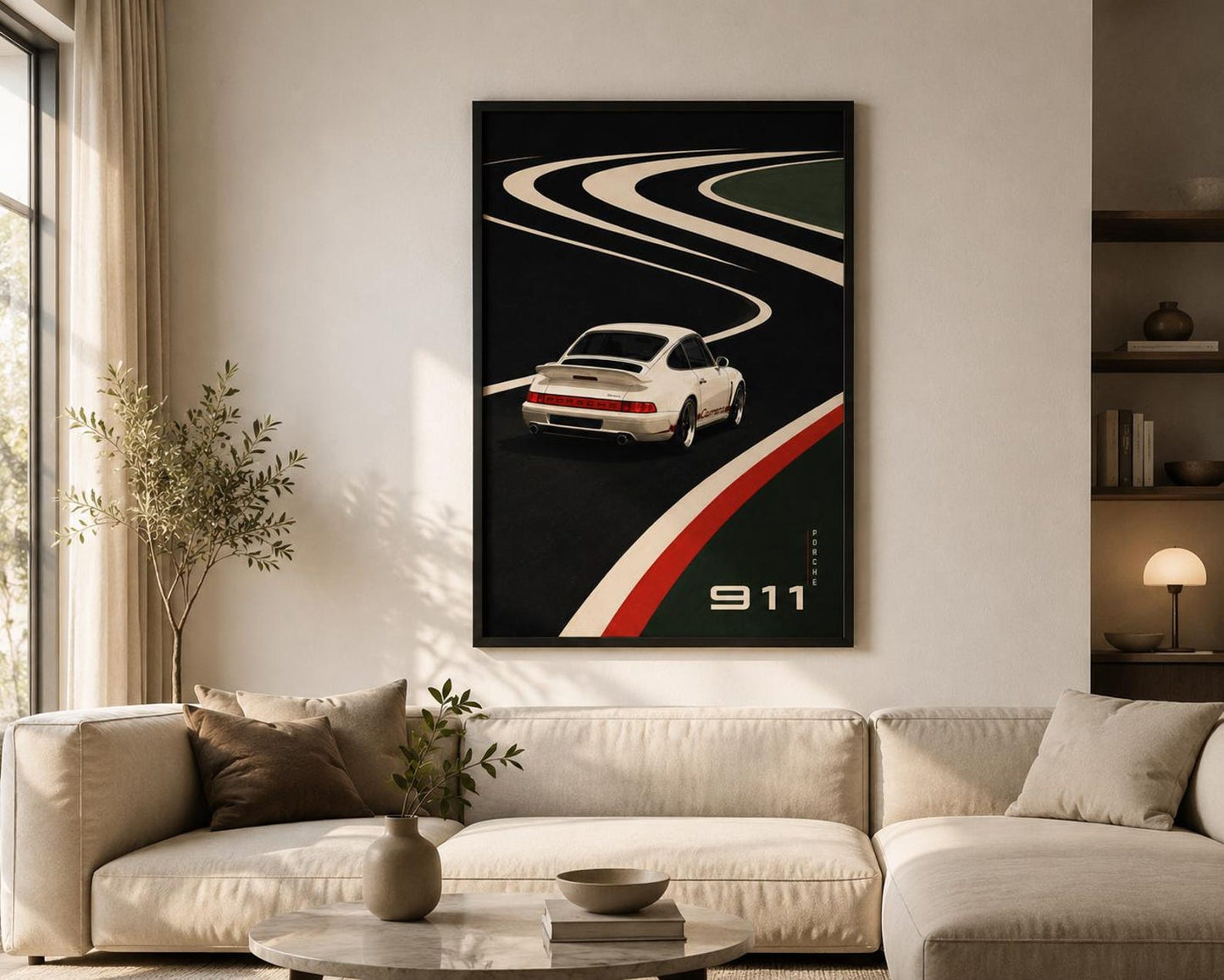 Vintage Porsche 911 Retro Wall Art Canvas