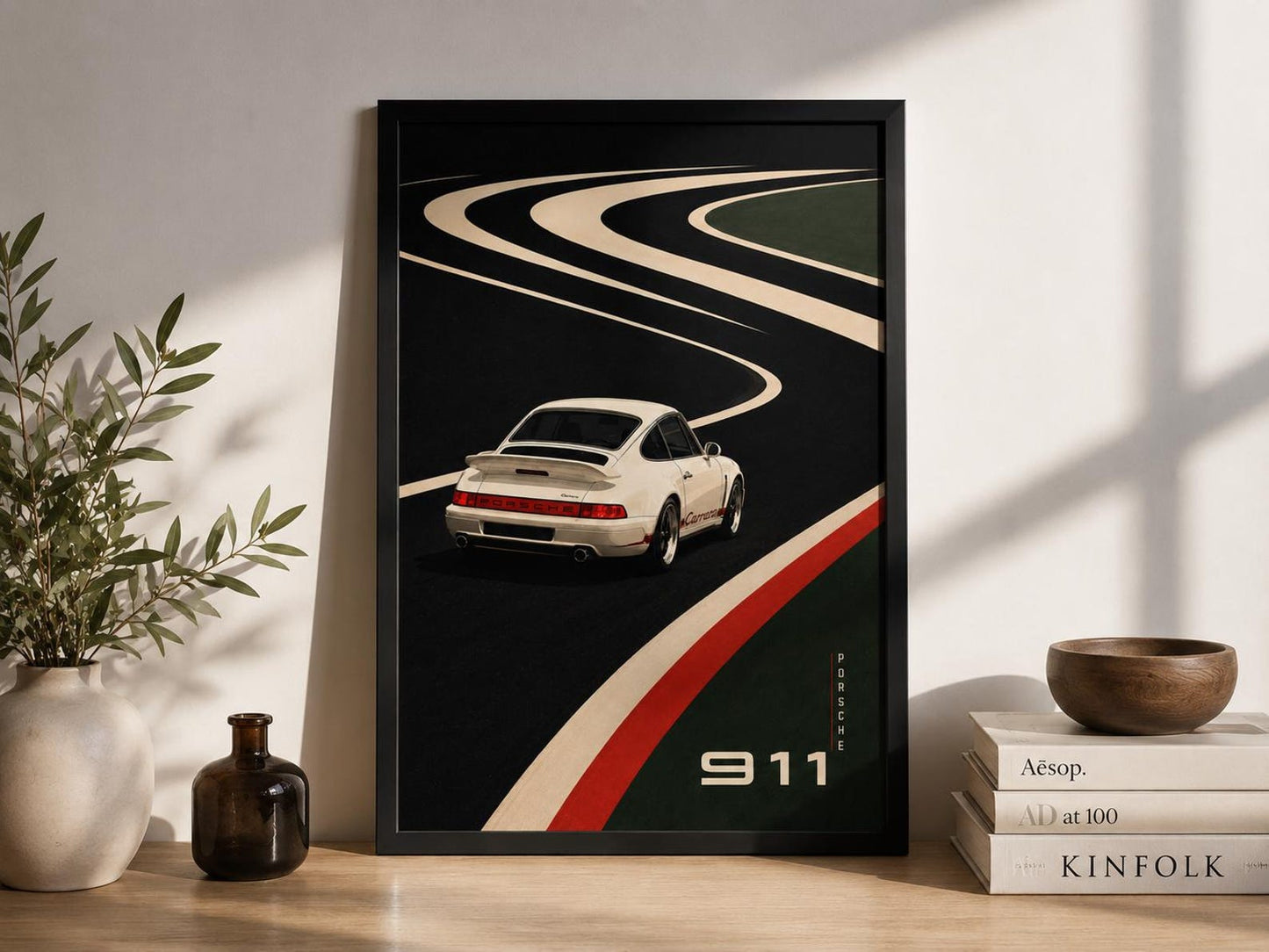 Vintage Porsche 911 Retro Wall Art Canvas