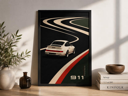 Vintage Porsche 911 Retro Wall Art Canvas