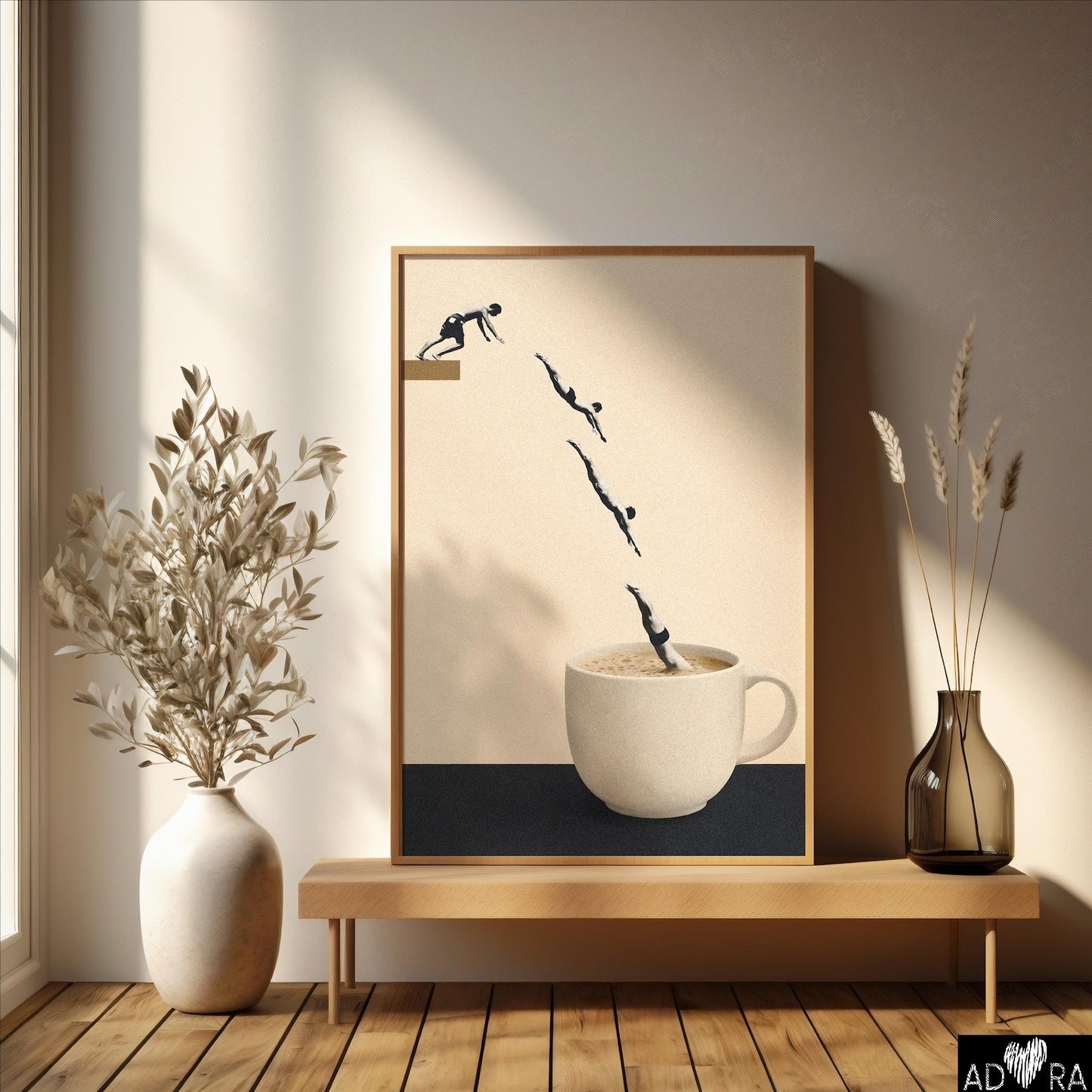 Vintage Style Surreal Coffee Wall Art Canvas