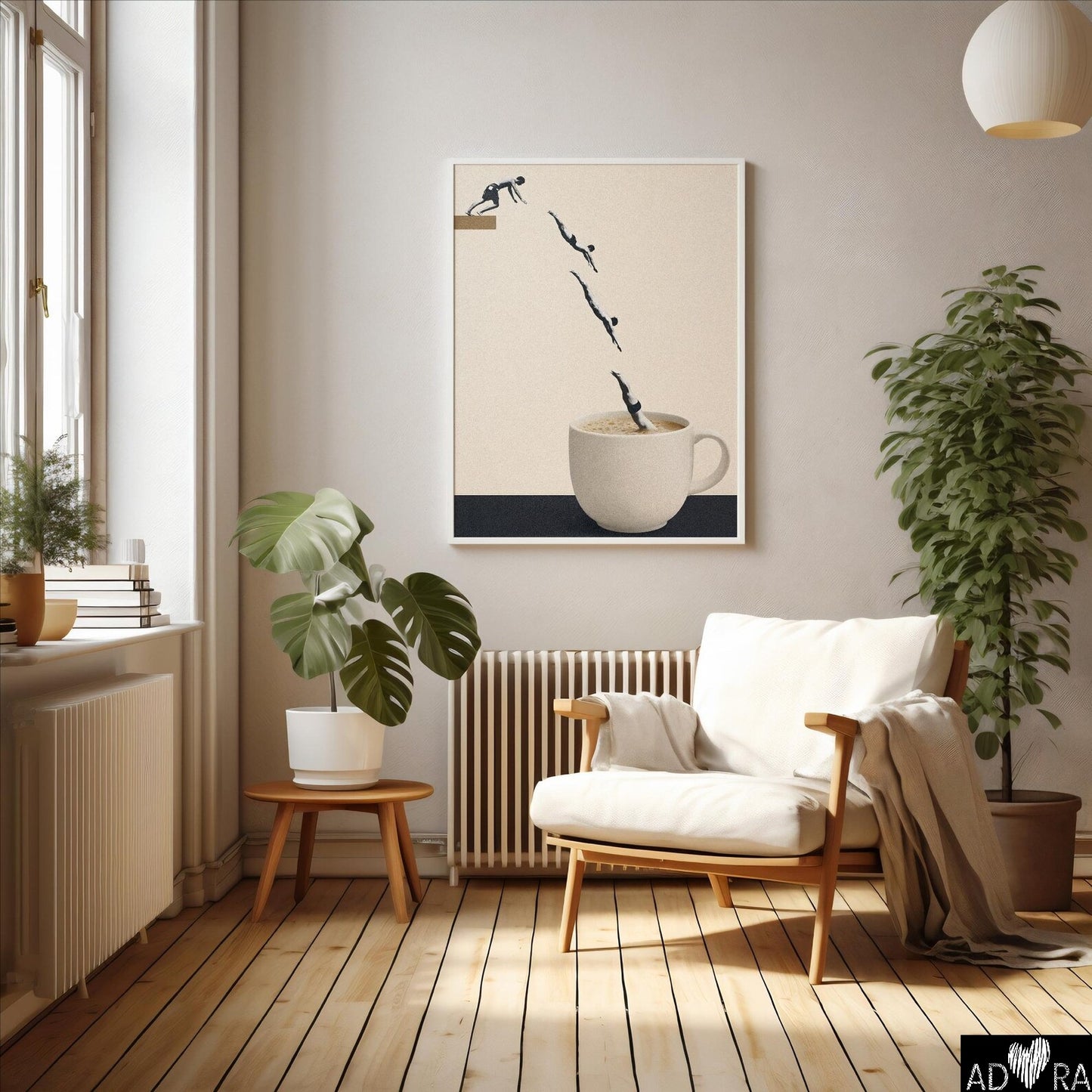 Vintage Style Surreal Coffee Wall Art Canvas