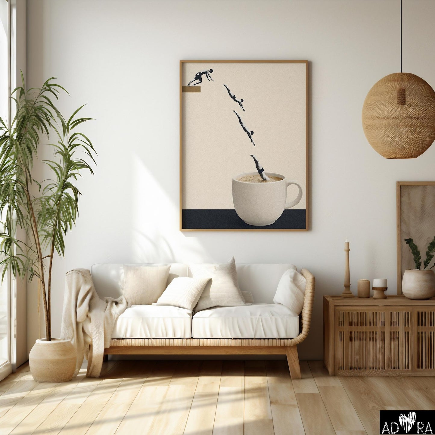 Vintage Style Surreal Coffee Wall Art Canvas