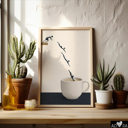 Vintage Style Surreal Coffee Wall Art Canvas