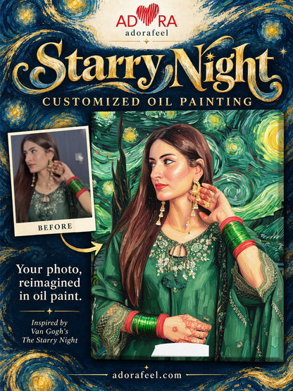 Gift For Her Customize Starry Night Oil Painting
