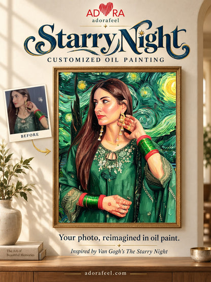 Gift For Her Customize Starry Night Oil Painting
