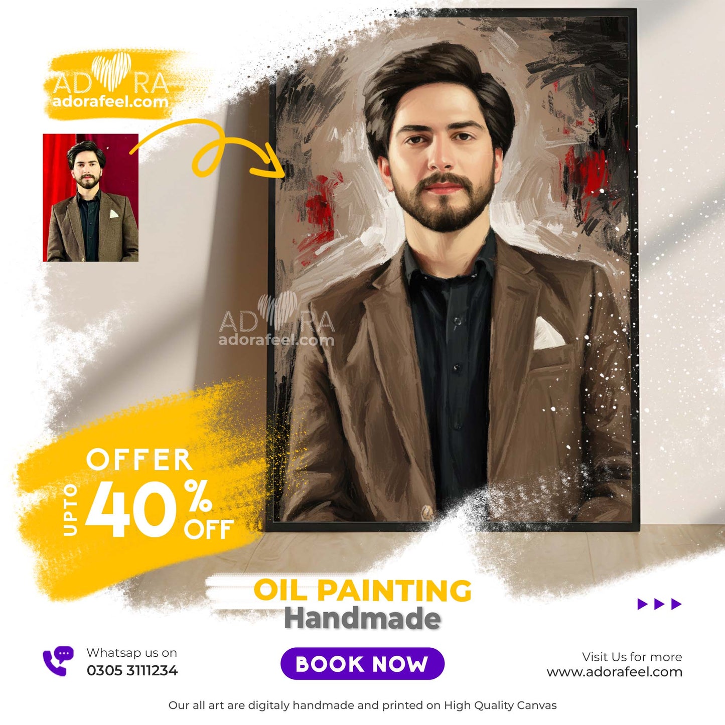 Anniversary Gift Custom Portrait – Couple Oil Painting from Photo