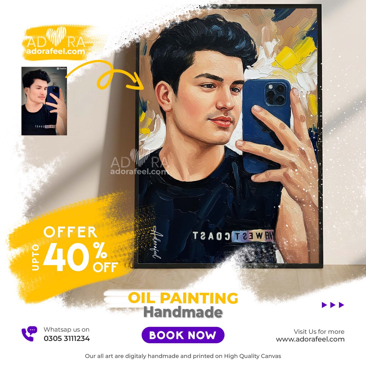 Valentine’s Day Gift for Him - Custom Oil Painting