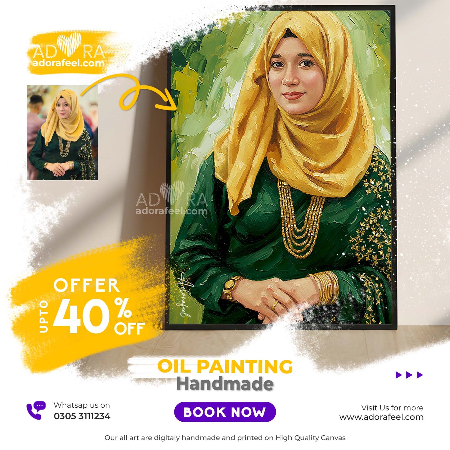 Anniversary Gift Custom Portrait – Couple Oil Painting from Photo