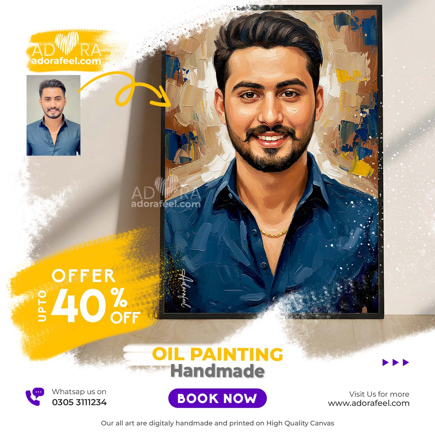 Valentine’s Day Gift for Him - Custom Oil Painting