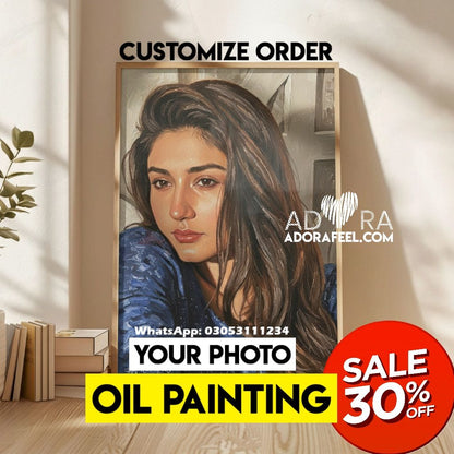 Anniversary Gift Custom Portrait – Couple Oil Painting from Photo