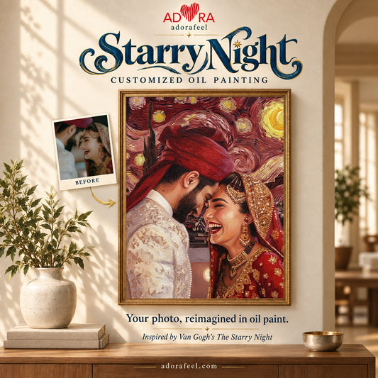 Couple Customize Starry Night Oil Painting