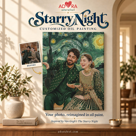 Couple Customize Starry Night Oil Painting